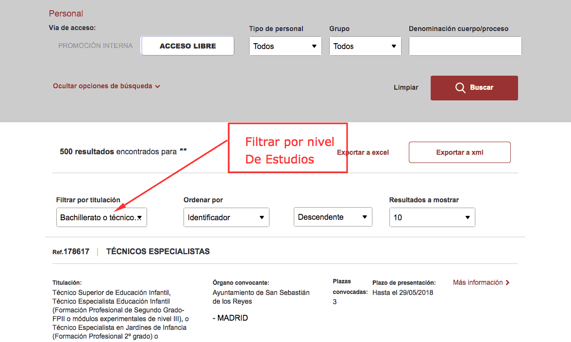 oposiciones sin bachillerato