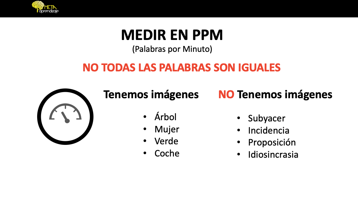 velocidad de lectura en ppm